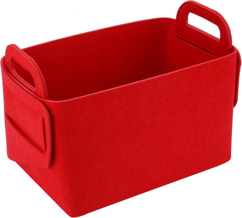 Minoisome Storage Basket Felt Storage Bin Collapsible& Convenient Box Organizer with Carry Handles for Office Bedroom Closet Babies Nursery Toys L...