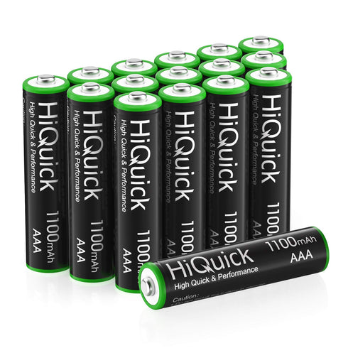 HiQuick 16 Counts Rechargeable Batteries AAA 1100mAh High Capacity Performance 1.2V, Per-charged Ni-MH AAA Battery...