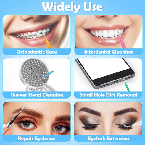 120Pcs Interdental Brushes, 360° Bendable Soft Bristles Braces Flossers Brush Dental Brushes Between Teeth Dental Floss Picks for Gum Braces Oral ...