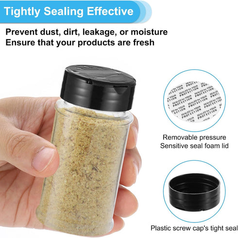 PATIKIL 1oz Plastic Spice Jars with Shaker Lids, 8 Pcs Refillable Empty Seasoning Containers Bottle with Black Cap for Storing Spice Salt Herbs Se...