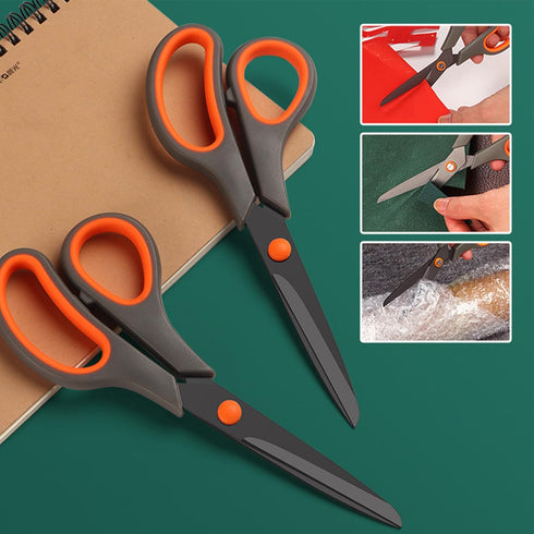 Titanium Scissors Bulk, Rkqoa 8" All Purpose Scissors Pack of 6 - High Performance and Designed for Comfort and Cutting - Sharp to Cut but Soft to...