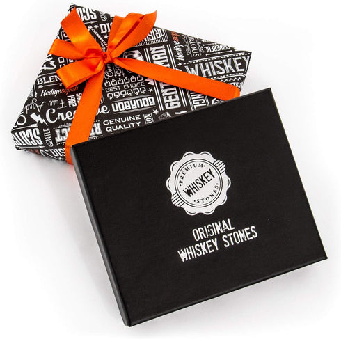 Premium Whiskey Stones Gift Set with 12 Pcs Stones and Bag. Whiskey, Bourbon, Cognac, Scotch,Gin, Wine Beverage. Marble Reusable Ice Cubes. Birthd...
