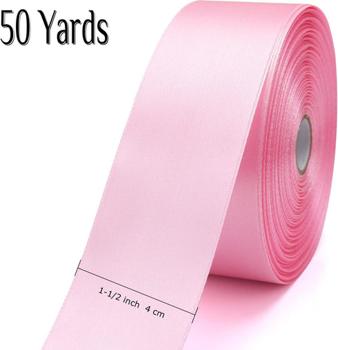1-1/2 inch, Pink Ribbon for Gift Wrapping 50 Yards Perfect Wedding Party Wreath Sewing DIY Hair Accessories Decoration Floral Hair Balloons Other ...