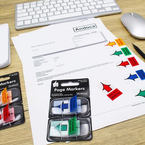Please Sign Here Message Flags Assorted Color, 400 Pages Total, 0.98 x 1.77 Inch Wide, Easy to Post, 50 Flags/Dispenser, 8 Dispensers/Pack...
