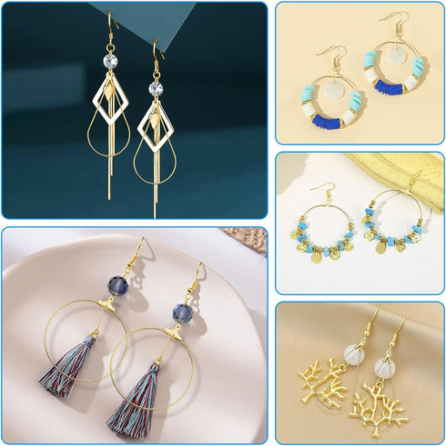 670Pcs Earring Making Kit with 120 Earring Beading Hoops Earring Finding Beading Hoop Earrings Bulk,150 Hooks,200 Jump Rings,200 Earring Backs for...