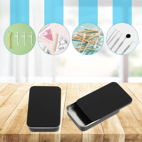 2 Pcs Portable Dental Floss Case Sliding Dental Pick Dispenser Box Metal Compact Glide Flosser Organizer Refillable Floss Holder for Oral Care Tra...
