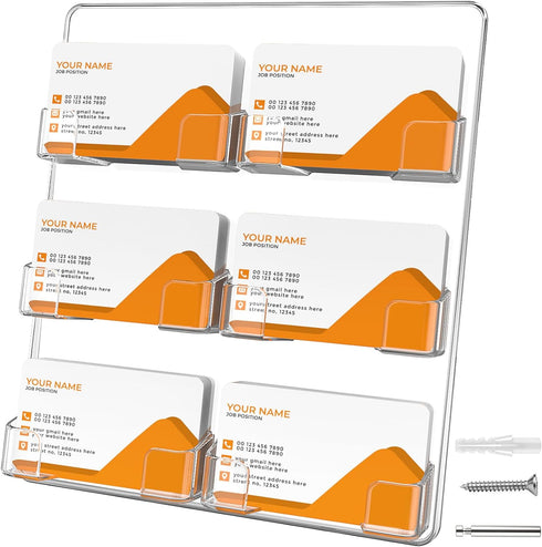 MaxGear Acrylic Business Card Holder Wall Mount, Business Card Stand Business Card Display Stand, Acrylic Card Holder, Business Card Desk Holder B...
