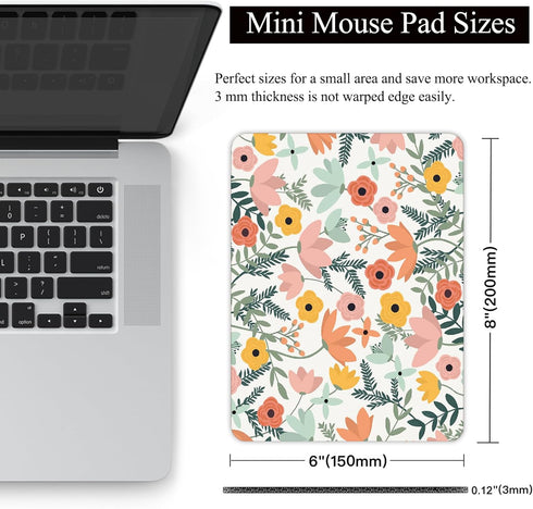 Small Mouse Pad, Mini Mouse Pad 6 X 8 Inch with Non-Slip Rubber Base for Keyboard Tray Laptops Wireless Mouse Home Office Travel, Washable & Porta...
