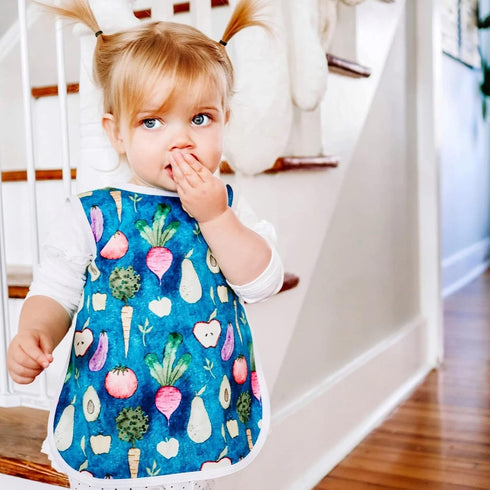 BapronBaby Organic Produce Bapron - No Neck Tie Safer Bib for Baby & Toddler - Soft Waterproof Stain Resistant - Machine Washable - Sz Preschool 3...