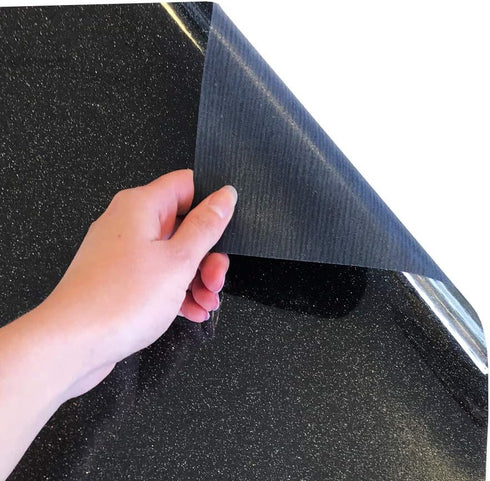 Siser Glitter HTV 11.8"x5ft Roll - Iron on Heat Transfer Vinyl (Galaxy Black)...