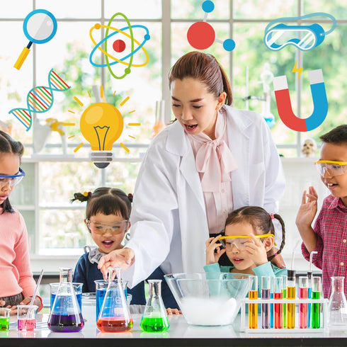 98Pcs Science Classroom Bulletin Board Decorations with Borders,Science Classroom Decor Paper Cutouts Teacher Must Haves Science Theme Back to Sch...