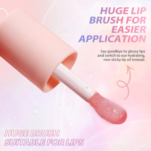 LANGMANNI Moisturizing Lip Oil,No-Sticky Lip Gloss Lip Balm Lip Care,Fruit Flavoured Lip Oil For Dry Lip's Moisturizing Hydrating And Nourishing (...