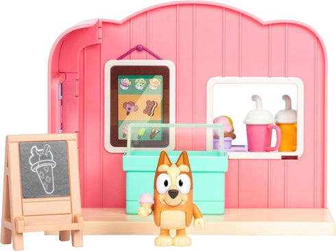 Bluey Mini Playsets Ice Cream Shop Playset | includes Articulated Bingo Figure and Accessories...