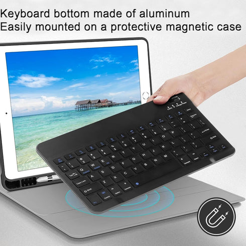 Bluetooth Keyboard and Mouse Combo Ultra-Slim Portable Rechargeable Compact Wireless Mouse Keyboard Set for Pad/iPad Pro/iPad Mini/iPad Air Mac OS...