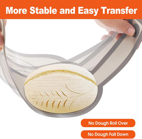 Silicone Bread Sling Oval- Non-Stick & Easy Clean Reusable Oval Silicone Baking Mat for dutch oven. With Long Handles Sourdough Bread Baking mat t...