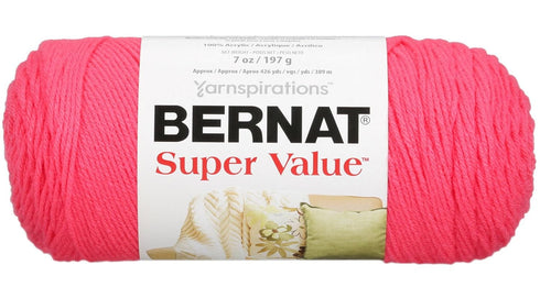 Bernat Super Value Yarn, 7 oz, Gauge 4 Medium Worsted, Peony Pinky...