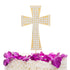 Ella Celebration Cross Cake Topper, Religious Wedding, Baptism, Christening, Dedication, First Communion, Christian Decoration (Gold)...