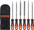 HORUSDY 6-Pieces Needle File Set, Hand Metal Files, Alloy Strength Steel Include Flat, Flat Warding, Square, Triangular, Round, and Half-Round Fil...