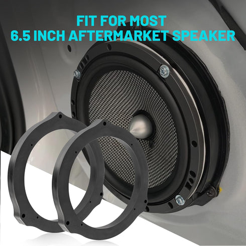 6.5 Inch Front Rear Door Speaker Spacer W/Speaker Wiring Harness for 2012-2020 Ford Mustang/Fusion/Focus/Escape/Fiesta/Edge, 6.5” Speaker Adapter ...