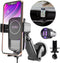 Car Phone Holder Wireless Charger, 5W to 15W - 4X Fast Charging, 2in1 Wireless Car Charger for Dashboard & Air Vent - Car Phone Charger Adjustable...
