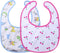 Littleforbig Cotton Waterproof Adult Babydoll Bib with Adjustable Hook-and-Loop Fastener Closure Printed 2 Packs - Zoo Animals and Cherry Adult Bi...