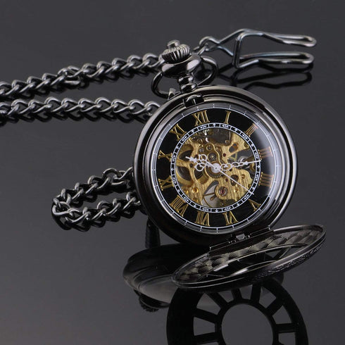 SIBOSUN Mechanical Pocket Watch for Men Pocket Watch with Chain Steampunk Skeleton Antique Men Women Pocket Watches...