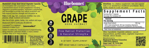 BlueBonnet Super Fruit Grape Seed Extract Supplement, 60 Count, White (743715008403)...