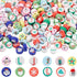 1 Box 300Pcs Christmas Polymer Clay Beads Holiday Clay Beads Winter Theme Santa Socks Tree Snowman Green Tone Spacer Bead for Jewelry Making Suppl...