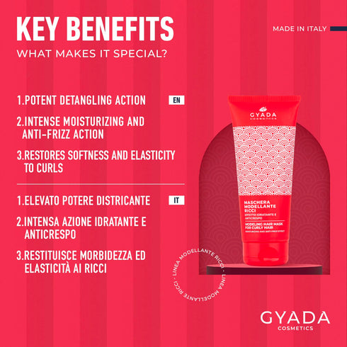 GYADA Curl Defining Mask - Moisturizing and Anti-Frizz Curl Modeling Mask, Softening Mask for Curly Hair, Based on Vine Sap and Fermented Rice Wat...