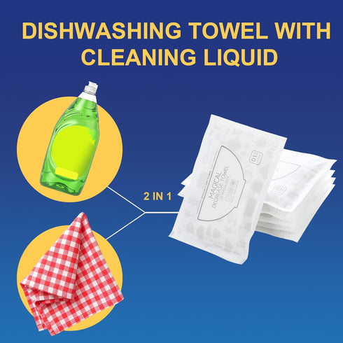 Portable Cleaning Wipes, Camping Dish Soap, Traveling Dish Wipe, Powerful in Grease Removal, Great for Traveling and Camping,30 pcs...