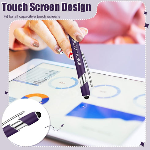 Zonon 12 Pieces Inspirational Motivational Pens Fine Point Smooth Writing Pens Fun Quotes Ballpoint Pens School Office Gifts for Corworkers Studen...