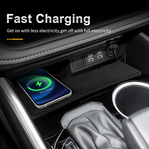 Wireless Phone Charging Pad Silicone Material Dual Charging Ports 15W Adapter for Smartphone Phone for Toyota Highlander 2020 2021 2022 2023(Left ...