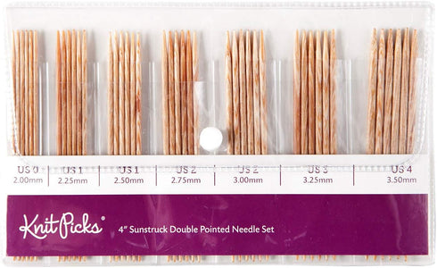 Knit Picks Double Pointed Wood Knitting Needle Set (Sunstruck 4")...