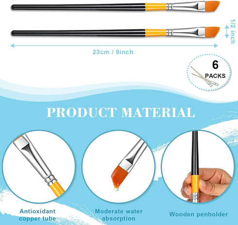 Paint Brush Acrylic Paint Brushes Angled Flat Art Paint Brush Set Small Artist Paint Brushes for Acrylic Craft, Watercolor, Oil, Gouache, Face Bod...
