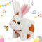 Easfan Walking Bunny Stuffed Animal Interactive Jumping Spotted Rabbit Talking Hopping Ears Nose Moving Educational Plush Toy Easter Birthday Gift...