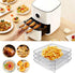 Square Air Fryer Rack,3 Layer Stainless Steel Stackable Dehydrato-r Rack with An-ti-scalding Clip,Stainless Steel Multi-Layer Dehydrato-r Rack Air...
