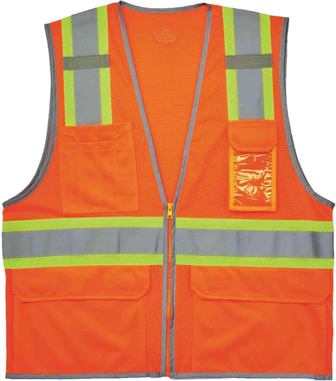 Ergodyne GloWear 8246Z ANSI High Visibility Two Tone Mesh Safety Vest with Reflective Binding, Orange, 2X-Large/3X-Large...