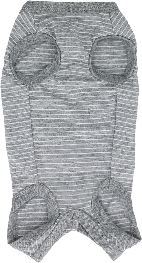 LOPHIPETS Girl Dog Shirts Recovery Suit Pajamas for Small Dog Chihuahua Yorkie Teacup Puppy Cat Clothes-Gray Strips/S...