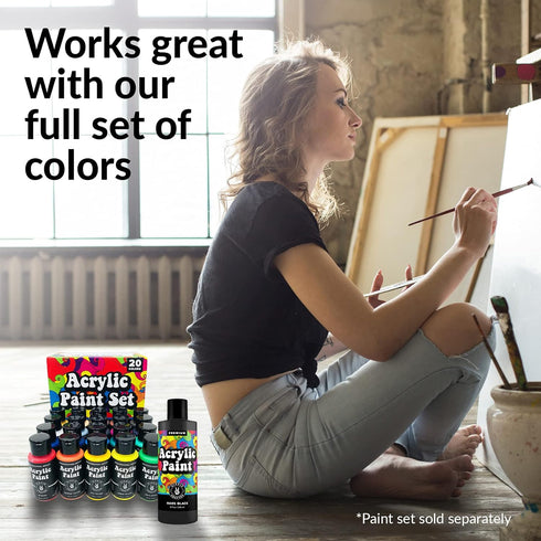 Black Acrylic Paint Premium Colors Paint Acrylic | Art Paints for Canvas and Outdoor Painting 8oz 236ml Bottle Mars Black...