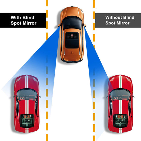 Blind Spot Mirror, 2" Round HD Glass Mirrors Convex Rear View Mirror with Wide Angle Adjustable Stick for Motorcycle ATV Car SUV and Trucks, 2PCS...