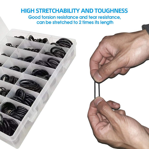 225pcs Rubber O Ring Assortment Kits 18 Sizes Sealing Gasket Washer Made of Nitrile Rubber NBR for Automotive Repair, Plumbing and Faucet, Air or ...