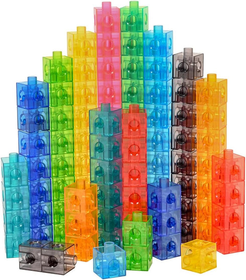 edxeducation Translucent Linking Cubes - Construction Toy for Early Math - Set of 100 - 0.8 Inch - Light Table Toy - Elementary + Preschool Learni...