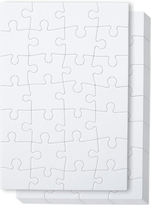 Mr. Pen- Blank Puzzle, 8 Pack, 28 Pieces/Pack, 5.5 x 8.1 Inches, White, Blank Puzzles to Draw on, White Puzzle, All White Puzzle, Blank Puzzle Pie...