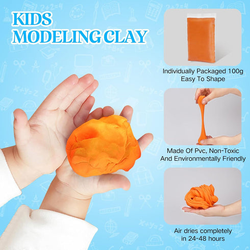 100g Foam Clay, Modeling Clay, Air Dry Ultra Light Clay, Non-Toxic, Non-Sticky, Ideal Gift for Boys and Girls...