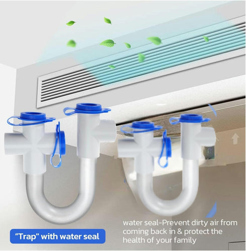 1Pack 3/4" Standard Condensate Trap with 16" Cleaning Brush PVC Transparent U Trap for HVAC Systems, Air Conditioner, Effectively Drains Condensat...