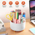 Desk Pencil Pen Holder, 5 Slots 360°Degree Rotating Pencil Pen Organizers for Desk, Desktop Storage Stationery Supplies Organizer, Cute Pencil Cup...