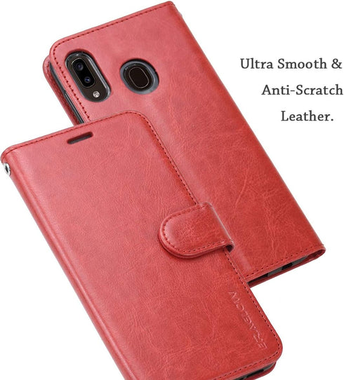 Galaxy A20 Case,Galaxy A30 Case,Premium PU Leather Wallet Flip Protective Phone Case Cover w/Card Slots & Kickstand for Samsung Galaxy A20/A30 201...