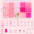 3D Pink Bow Nail Art Charms, 3D Assorted Bowknot Nail Charms Pearls Gems Cute Star Heart Butterfly Bow Planet Bear Nail Decoration with Pickup Too...
