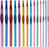 GIRLOOKA 14PCS Aluminum Crochet Hooks Set Multicolor Aluminum Handle Knitting Needles Craft Yarn 2-10mm......