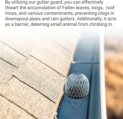 8-Pack Aluminum Gutter Guard Filters - Weather-Resistant Leaf Strainers for Downspouts - Easy Install, Rust-Proof Mesh - 3.5" Width, 6.5" Height...